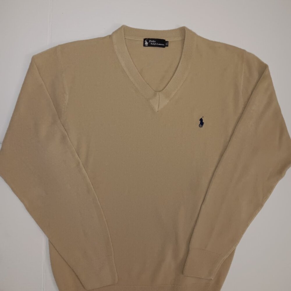 POLO RALPH LAUREN CASHMERE V NECK SWEATER - Picture 8 of 13